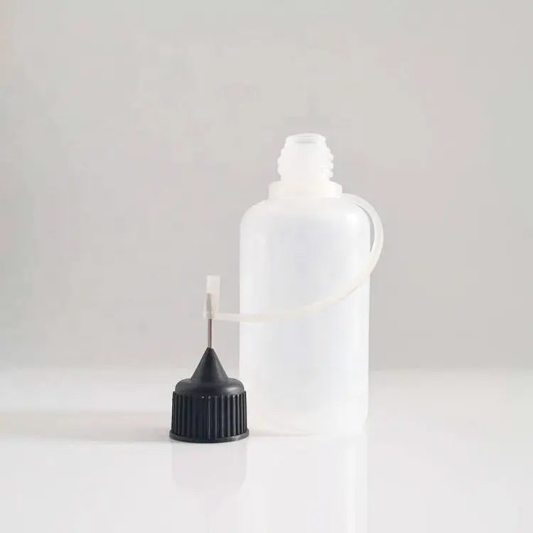 Flaconi applicatori con punta dell'ugello dell'ago in plastica di alta qualità con tappo a prova di bambino 15ml