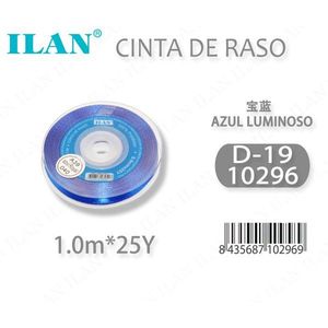 Nastro in raso Iln 1,0 m 25y blu luminoso per lavori artigianali - Product Image 1