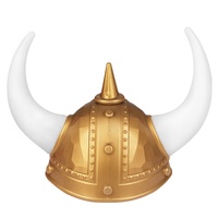 Casque de carnaval en plastique à cornes, pour Halloween, danemark, Viking, guerrier, styliste, vente en gros
