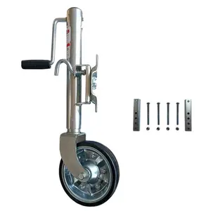 Folding 1500lbs reboque jockey roda com 8 "roda sólida giratória até reboque jack com suporte caravana barco reboque jockey roda