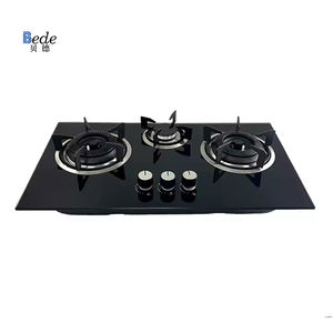 Produsen grosir 3 tungku kompor gas kaca tempered dibangun ke dalam desain modern peralatan dapur rumah tangga kompor gas - Product Image 1