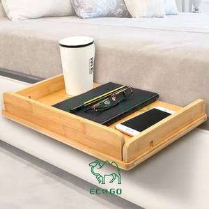 Table de chevet en bambou au design moderne et épuré avec gestion des câbles, plateau de lit, idéale pour chambre à coucher, hôpital et hôtel - Product Image 2