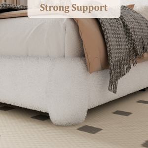 Онлайн-бестселлер: Мягкая роскошная кровать с обивкой из ткани букле для дома, доставка за 3 дня - Product Image 3