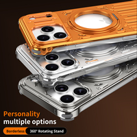 Coque de téléphone personnalisée sans cadre en aluminium pour iPhone 17 15 16 Pro Max 17 Air avec protection 360 °   Support magnétique pour téléphone avec coque de protection