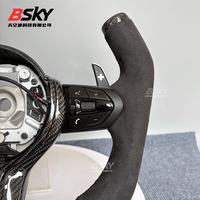 Volant de direction en cuir de cerf et fibre de carbone pour BMW Série 3, Série 5, F10, M5, F20, F30, M3, F80, M4, F82, M2, F87, F90, F11, E90, E92 M