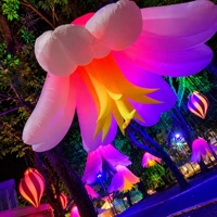 Fleur gonflable géante personnalisée de 4 m/13,12 pi avec éclairage LED, décoration gonflable Alice au pays des merveilles en Oxford
