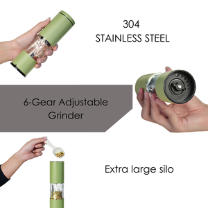 Utensilios de cocina thép không gỉ Hướng dẫn sử dụng gia vị máy xay muối và hạt tiêu Máy xay đặt nhà máy hạt tiêu - Product Image 2