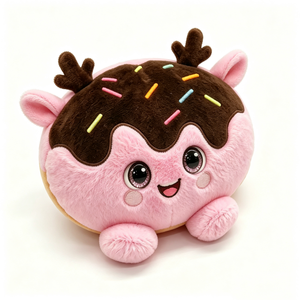 Peluche personnalisée en forme de beignet renne, jouet animal en peluche alimentaire, dessert en peluche, animal en peluche pour Halloween, rembourrage en coton PP, unisexe, bébé 0-24 mois - Product Image 4