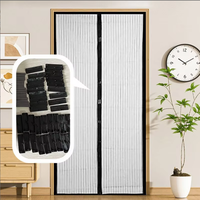 Rideau de porte magnétique anti-moustiques en polyester, design moderne et minimaliste, auto-adhésif, pour chambre à coucher, été, usage domestique, anti-insectes