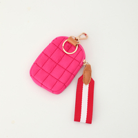 Tas Gantungan Kunci Mini Clutch Grosir Dompet Wanita Model Jepit Kantong Berbahan Quilted Tempat Kartu