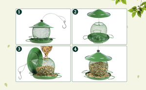 Mangeoire à oiseaux en métal résistante aux intempéries et aux écureuils Oniya, facile à nettoyer et à remplir, avec chaîne de suspension pour l'extérieur - Product Image 6