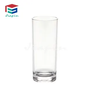 Umwelt freundliche runde klare Trinkglas Tasse Milch tee Tasse hoch und dünn Kunststoff Schnaps glas