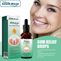 Gouttes de soulagement des gencives South Moon, gencives enflammées, gencives hyperplasiques, saignement des gencives, traitement de la récession gingivale, nettoyage buccal, gouttes réparatrices gingivales