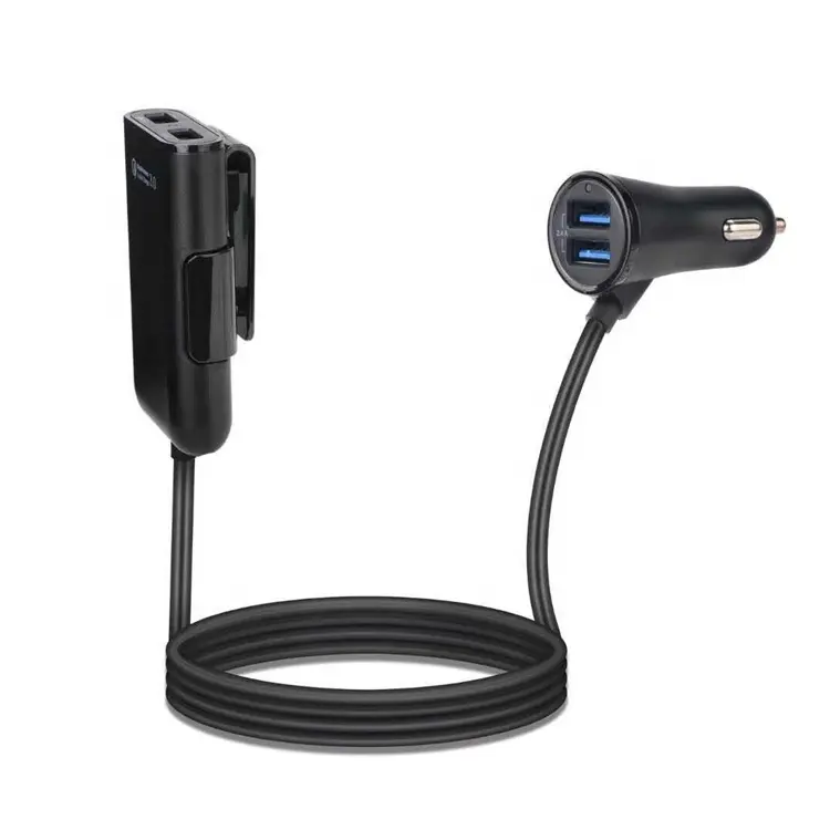 QC3.0 4 portas USB Frontal E Traseira Do Assento de Carro Carregador de Telefone