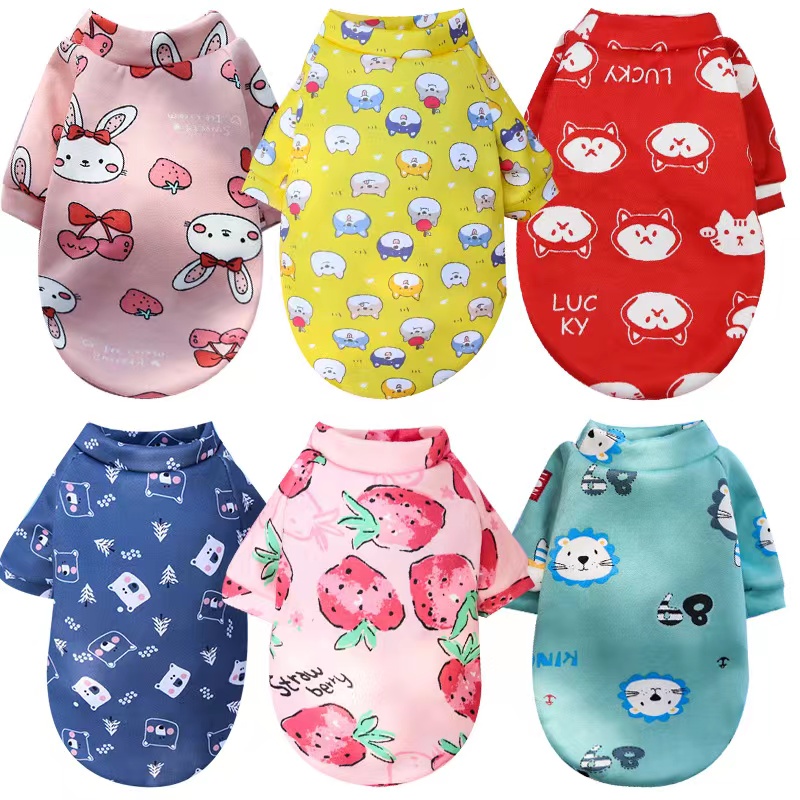 Spring Autumn Winter Cartoon Pet Apparels Sustainable XS S M Size