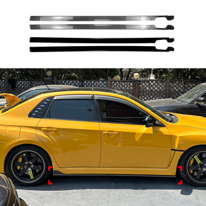 Subaru Impreza WrX Sti Side Skirts 2008-2014 Piano Black Carbon Fiber Texture Abs Material Body Kit - Product Image 1