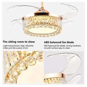 Luz colgante LED con ventilador, luz colgante inteligente para el hogar, control remoto ajustable, velocidad del viento de 6 velocidades, bajo nivel de ruido - Product Image 2