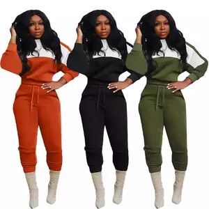 Fall 2023 Vrouwen Kleding Casual Hot Populaire Twee Kleuraanpassing Sweatshirt Vrouwen Twee Broek Set Zweet Sets Mode Voor Vrouwen