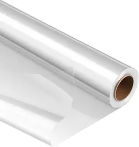 Clear Printed Cellophane Wrap Roll 31.5 In X 100 Ft - 3 Mil Cellophane Roll Clear Wrapping Paper For Flower Gift Baskets Wrap