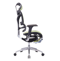 Chaise de bureau pivotante confortable, chaise ergonomique pour ordinateur, chaise en maille respirante avec accoudoirs 3D et repose-pieds pour la maison et le bureau