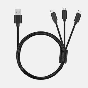 Logo personalizzato in Nylon intrecciato 2A 3-in-1 cavo di ricarica <span class=keywords><strong>USB</strong></span> veloce universale multifunzione 3 in1 cavo caricabatterie per stampante cellulare 1.2M - Product Image 1