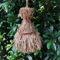 Paille Nid D'oiseau Cage Maison Fait Main Herbe Suspendue Oiseau Cabane À Couver D'élevage Grotte Décor Nid D'oiseau pour Intérieur Extérieur Jardin