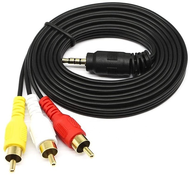 1 to 3 Lotus Cable  3.5mm YPBPR  1.5m AV Cable 3.5mm 3 RCA Audio and Video Cables