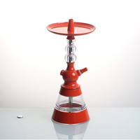 Perlengkapan Shisha Hookah Merah Modern dengan Selang Silikon, Nargile Akrilik Ringan untuk Pesta Bar