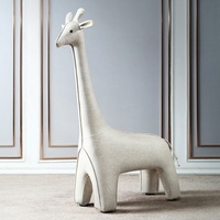 Pouf créatif en forme de girafe de dessin animé, siège moderne en tissu pour salon, décoration d'intérieur, chaise de loisirs