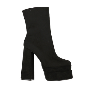 Bottes courtes sexy XSD à talon épais et semelle épaisse, confortables, noires, pour soirée, talon haut, 2025 - Product Image 6