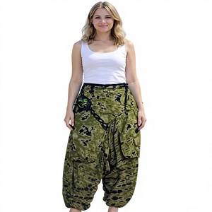 Pantalones Aladdin de Algodón para Mujer, Estilo Bohemio, Corte Regular, Pantalones Casuales de Yoga con Estampado Animal, Cintura Alta, Largo hasta el Tobillo - Product Image 1