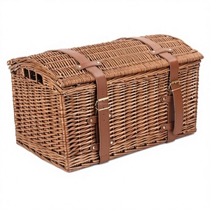 Cesto da Picnic Vuoto in <span class=keywords><strong>Vimini</strong></span> JY, Contenitore in Rattan <span class=keywords><strong>di</strong></span> Salice, Scatola Portaoggetti in <span class=keywords><strong>Vimini</strong></span>, Cesto Regalo <span class=keywords><strong>con</strong></span> <span class=keywords><strong>Coperchio</strong></span> - Product Image 1