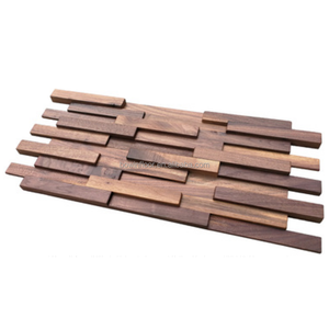 Panneau mural intérieur en noyer américain, panneau en <span class=keywords><strong>bois</strong></span> véritable 3D - Product Image 5