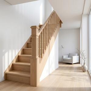 Barandilla Moderna de Madera Natural para Escaleras, Pasamanos, Balaustrada, Poste de Escalera - Product Image 1