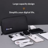 Tas Penyimpanan Membran Kulit Digital Seri BRM untuk Kabel Data, Headset, U Disk, Hard Disk Mobile, dan Power Bank