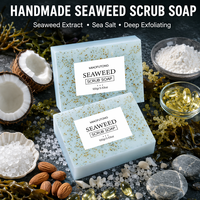 Savon exfoliant artisanal aux algues 100g, au sel marin, nettoyage en profondeur, sensation rafraîchissante, OEM ODM