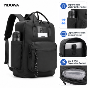 Sac à dos pour ordinateur portable personnalisé OEM, extensible, avec poche pour bouteille d'eau, compartiment de protection pour ordinateur portable, séparation sec/humide, sac de voyage et de travail - Product Image 2