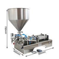 Machine de remplissage de pâte de sauce d'arachide liquide hautement visqueux de jus de miel de 2 têtes pneumatiques horizontales