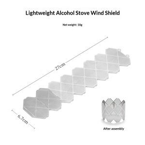 Brise-vent pour réchaud à alcool d'extérieur, camping, acier inoxydable, ultra léger, grille pare-vent, abat-jour gravé - Product Image 2