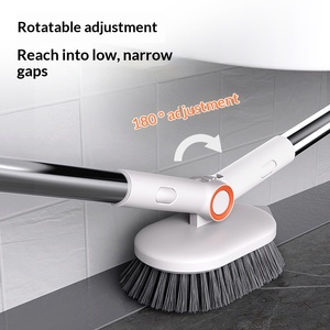 Brosse de nettoyage de sol multifonctionnelle réglable à 180 degrés avec manche en métal pour l'élimination des taches dans la salle de bain domestique - Product Image 3