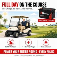 Batería de Litio LiFePO4 de 48V 100Ah para Carro de Golf, 5120Wh, Ciclo Profundo, con BMS de 200A, Reemplazo para Club Car, EZGO, Yamaha, Sin Mantenimiento
