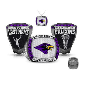 แหวนแชมป์โลหะเคลือบสีเงินสีทองโลโก้แบบออกแบบได้ตามต้องการ - Product Image 2