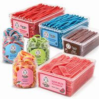 Groothandel op maat gemaakte Halal zure snoepjes, fruit smaak, zure snoepjes, drop snoepjes, OEM bulk snoep leverancier