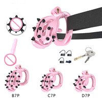 Cage de chasteté portable avec rivets souples Prise urétrale Cage à bite courte respirante Dispositif de chasteté masculine Serrure à pénis pour hommes