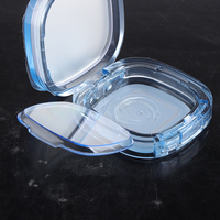 Nouvelles couleurs, boîte à coussin d'air pliable en plastique transparent bleu glace pour poudre compacte, blush, poudre libre, crème BB CC