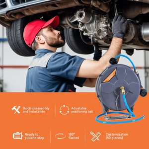 Nhà Máy Giá mùa xuân điều khiển Pe Hàn Ống cuộn có thể thu vào ánh sáng Cáp Reel với cửa hàng đèn cho rửa xe hội thảo sử dụng - Product Image 6