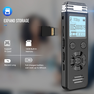 Micro <span class=keywords><strong>Dictaphone</strong></span> noir 8 Go PCM de haute qualité d'usine OEM Dispositif d'enregistrement audio pour les conférences Prend en charge les formats <span class=keywords><strong>MP3</strong></span> et WAV - Product Image 3