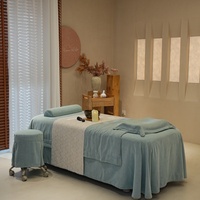 Ensemble de draps de table de massage en velours bleu, housse de lit de salon de beauté haut de gamme, ensemble de 4 pièces