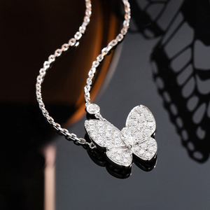 SGARIT custom Full Pavé Diamond Butterfly lab grown diamond Pendant Necklace 18k gold with Marquise-Cut Center <b>Stone</b> for wlab - Product Image 5