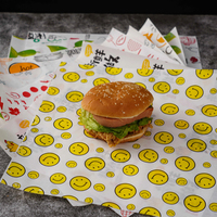 Papier d'emballage alimentaire pour sandwich en papier ciré anti-graisse avec logo personnalisé papier ciré pour burger imprimé de restaurant
